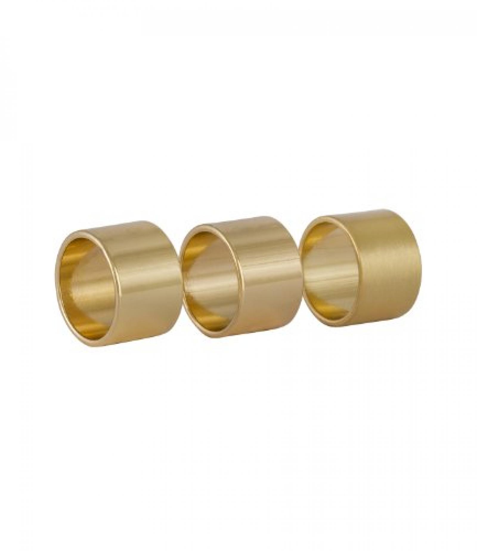 SIX "Lettering" 3er Set breite goldene Mini Fingerringe (383-044) 